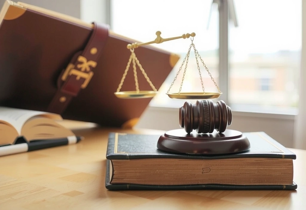 Libro de leyes con balanza de la justicia