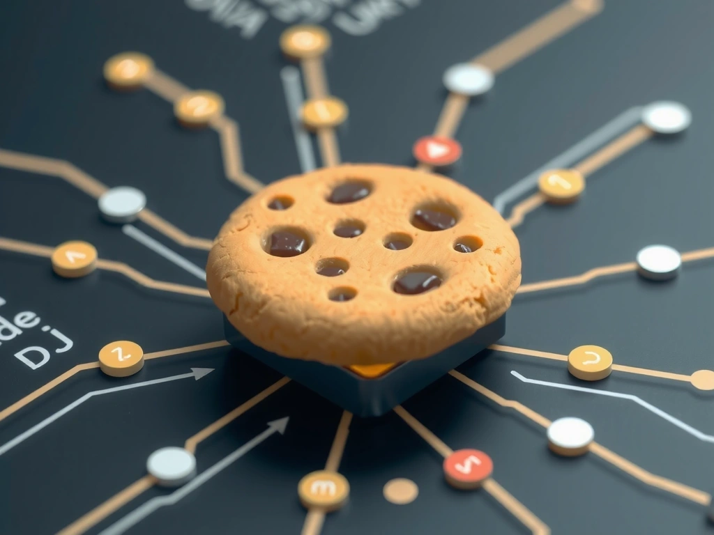 Representación de una cookie digital en un chip de computadora