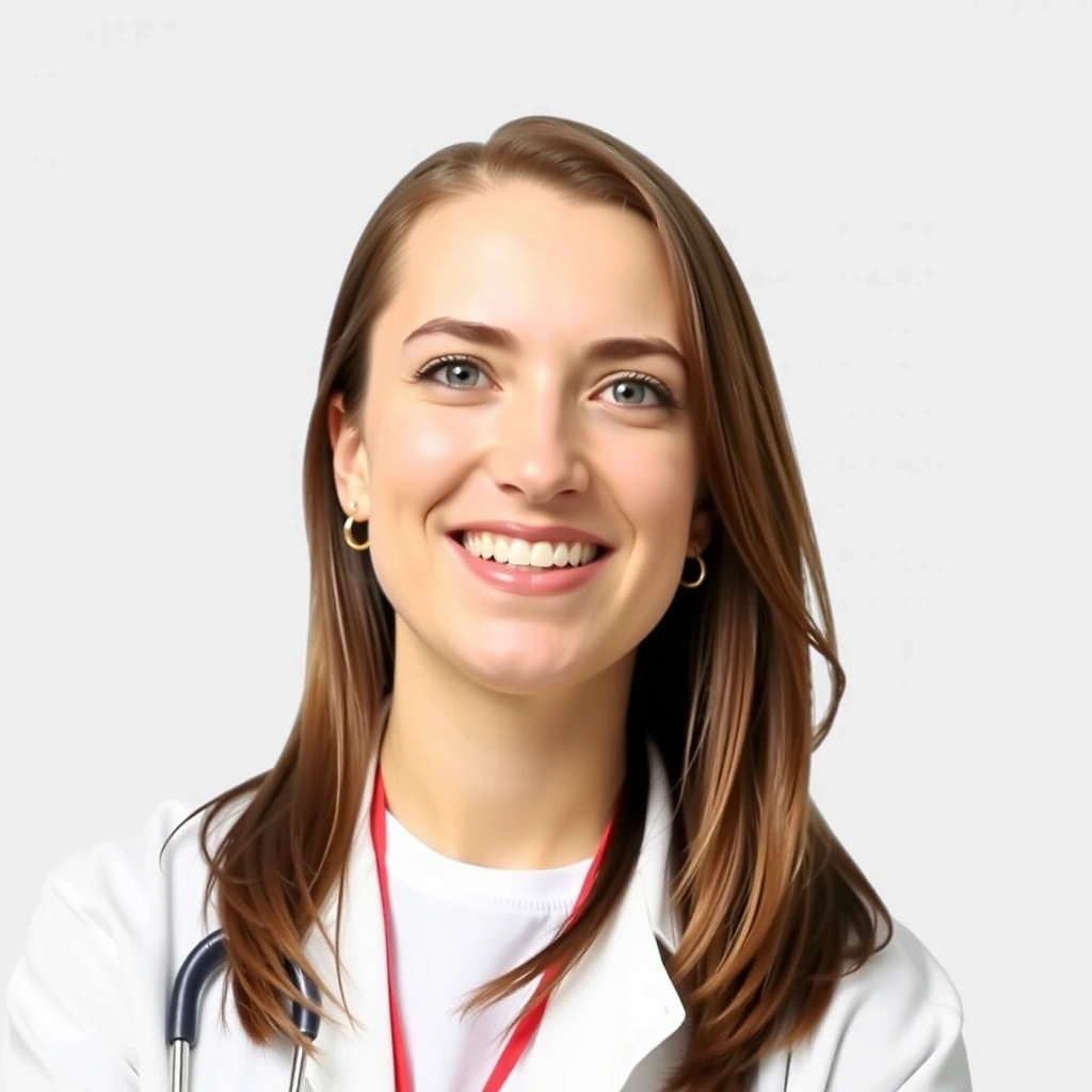 Doctora Ana García, Nutricionista y Dietista, sonriendo amablemente.