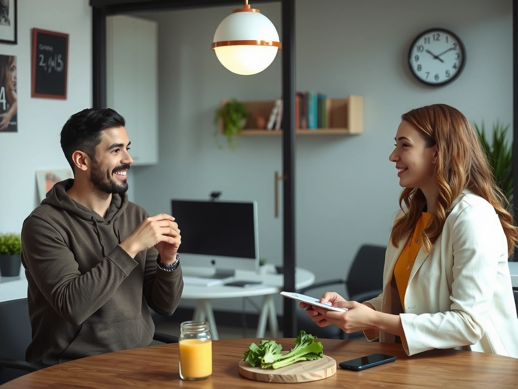 Persona consultando a un nutricionista sobre vitaminas